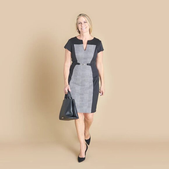 Black Plaid Connected Apparel Dress - Picture 5 of 7